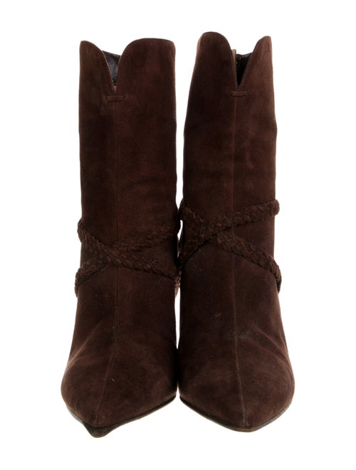 Jimmy Choo Suede Braided Accents Sock Boots