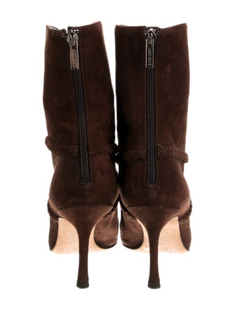 Jimmy Choo Suede Braided Accents Sock Boots