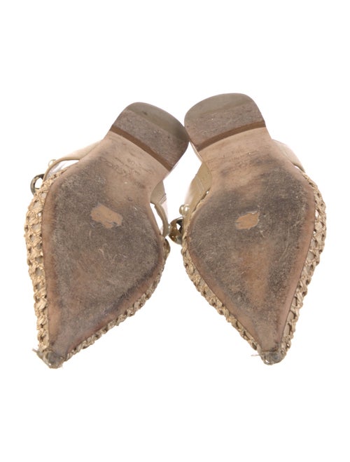 Jimmy Choo Straw Mesh Accents Mules