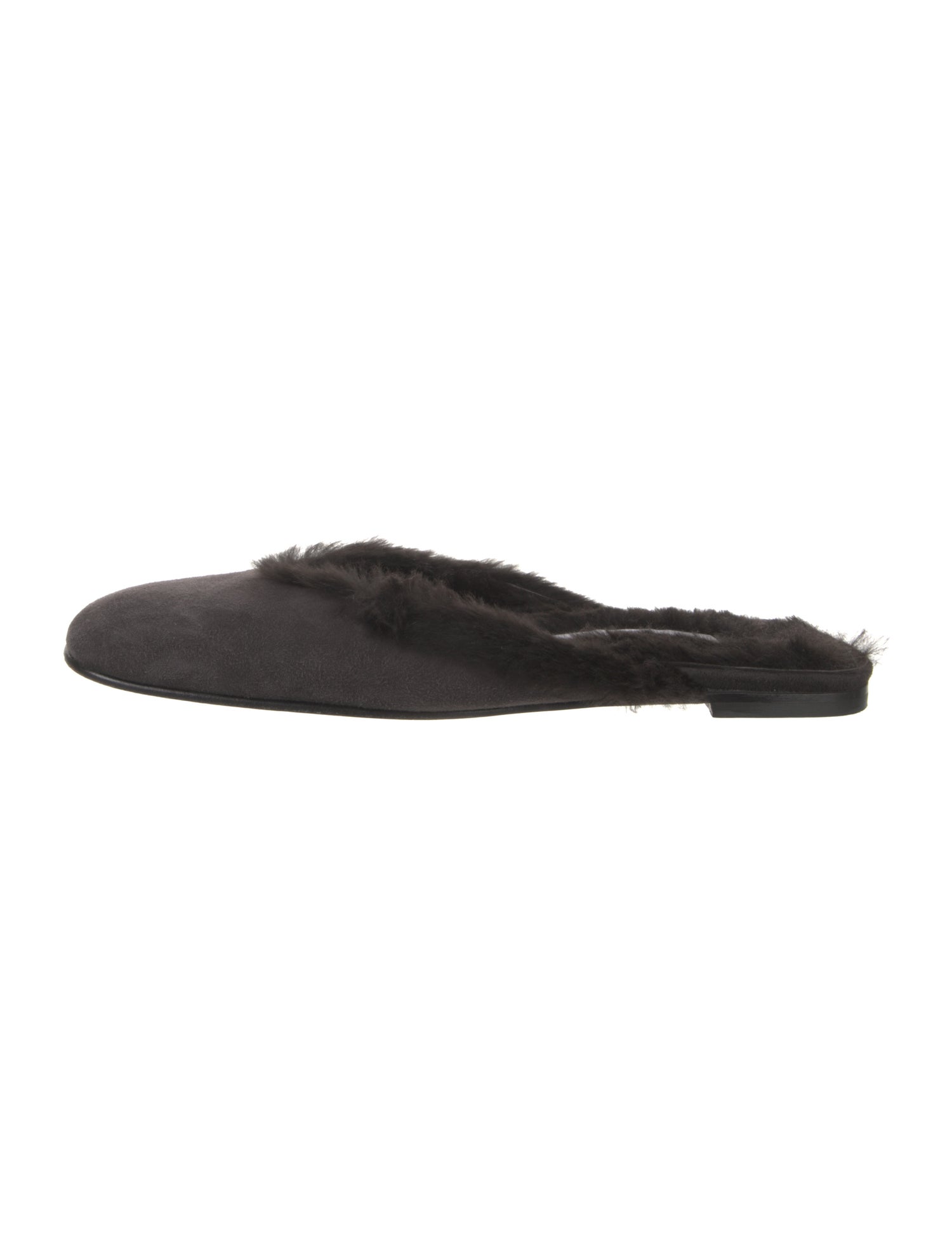 Jimmy Choo Suede Fur Trim Mules