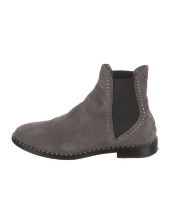 Jimmy Choo Suede Studded Accents Chelsea Boots