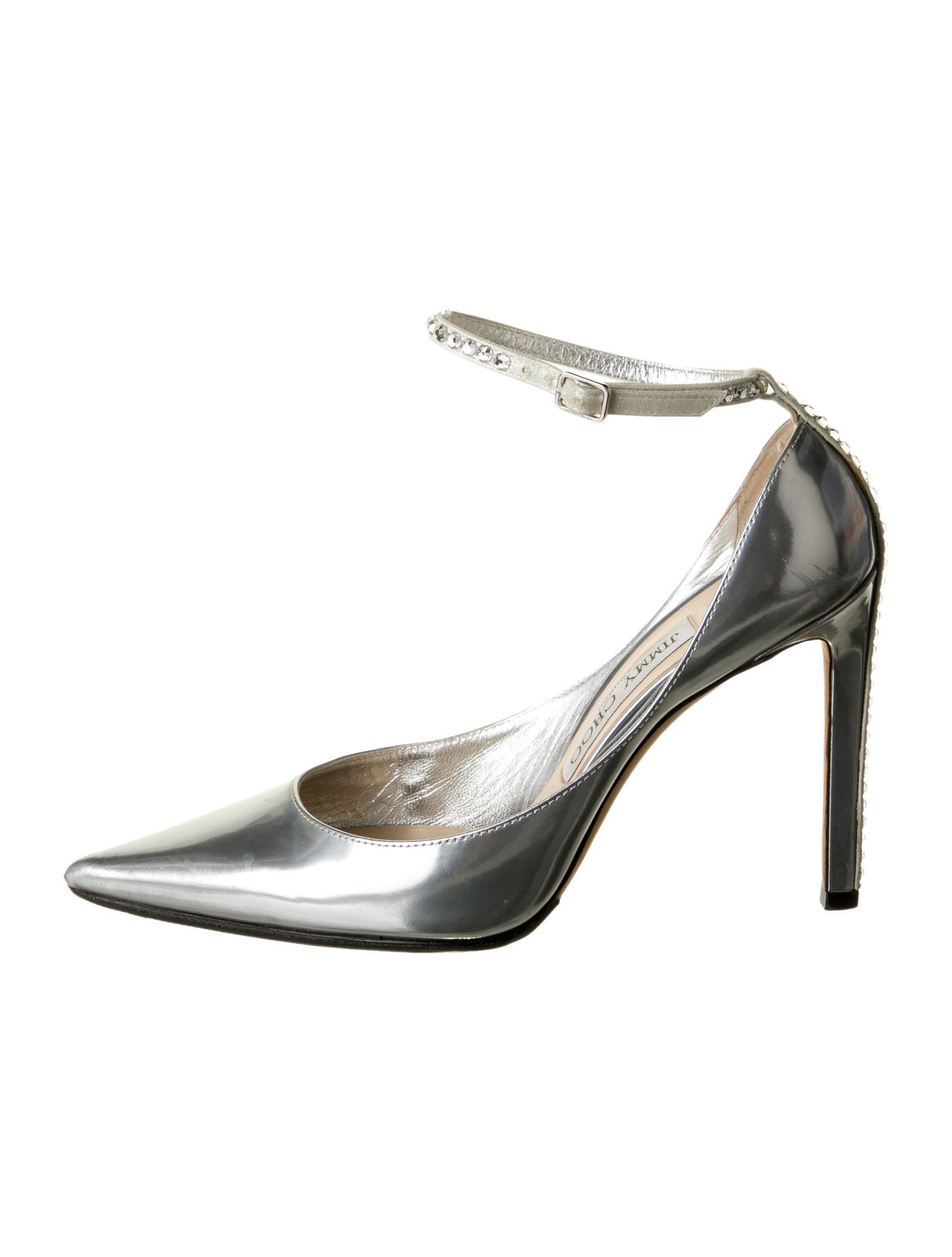 Jimmy Choo Leather Crystal Embellishments D'Orsay Pumps