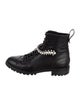 Jimmy Choo Leather Crystal Embellishments Combat Boots