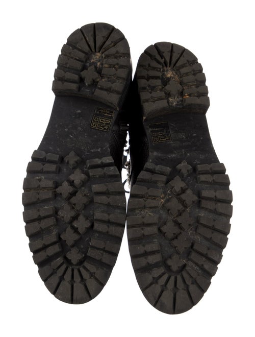 Jimmy Choo Leather Crystal Embellishments Combat Boots