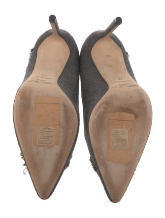 Jimmy Choo Wool Crystal Embellishments Pumps