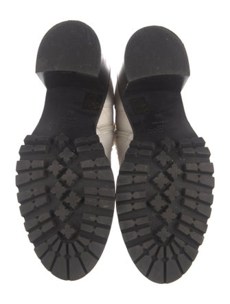 Jimmy Choo Faux Pearl Accents Leather Combat Boots