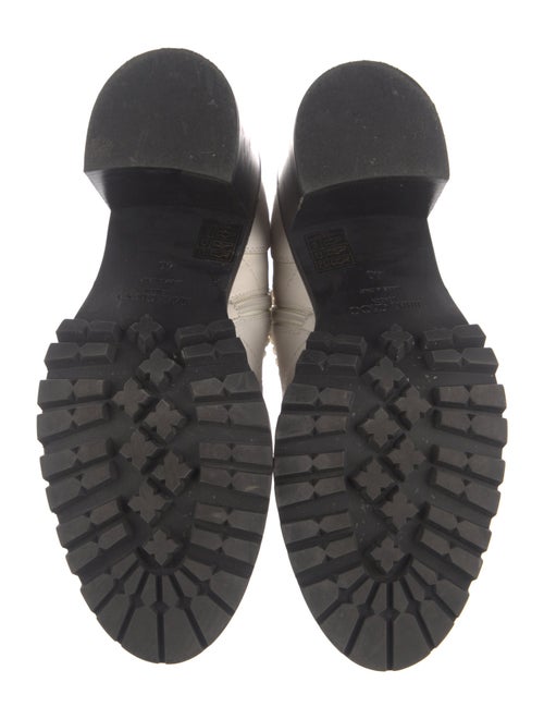 Jimmy Choo Faux Pearl Accents Leather Combat Boots