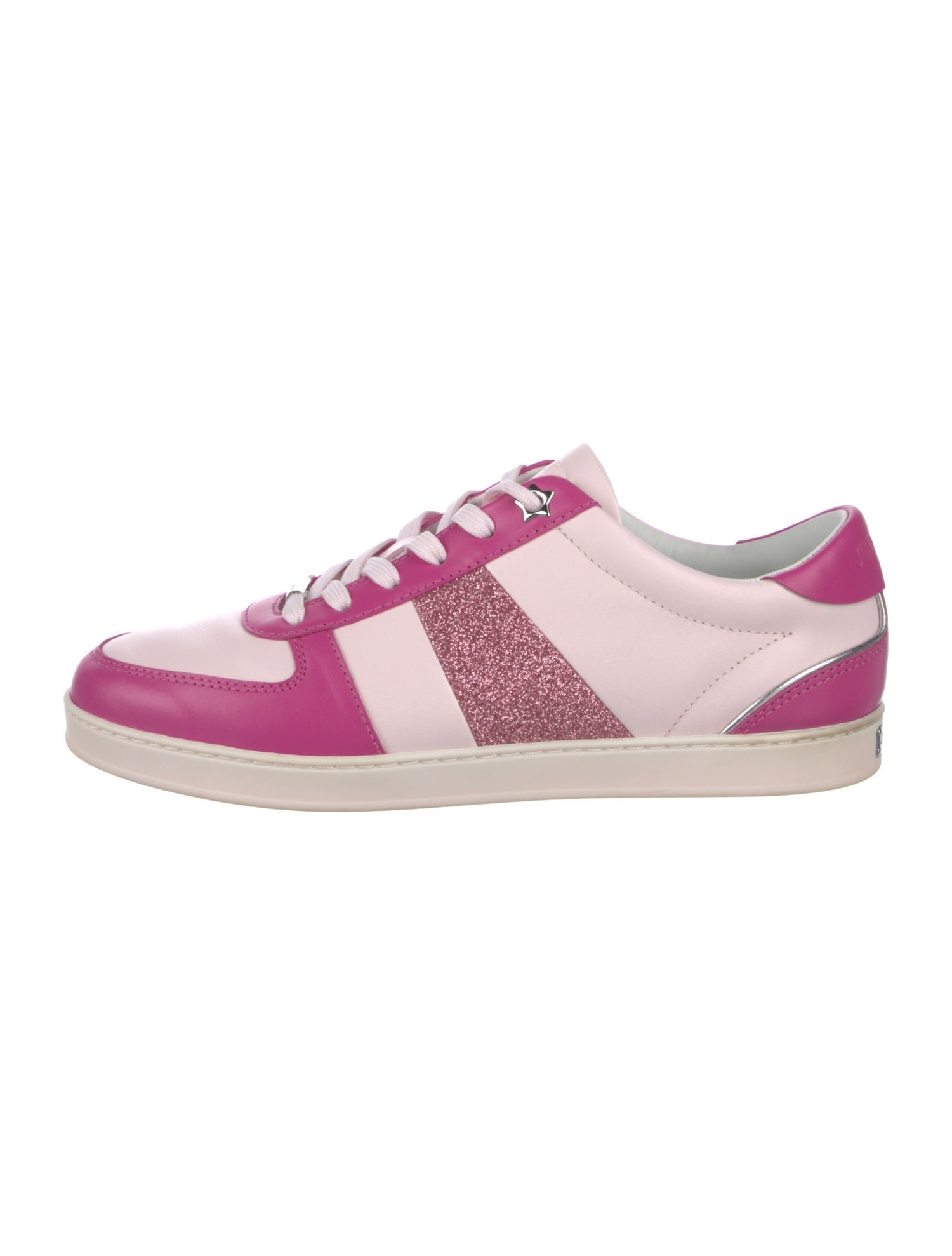 Jimmy Choo Leather Colorblock Pattern Sneakers