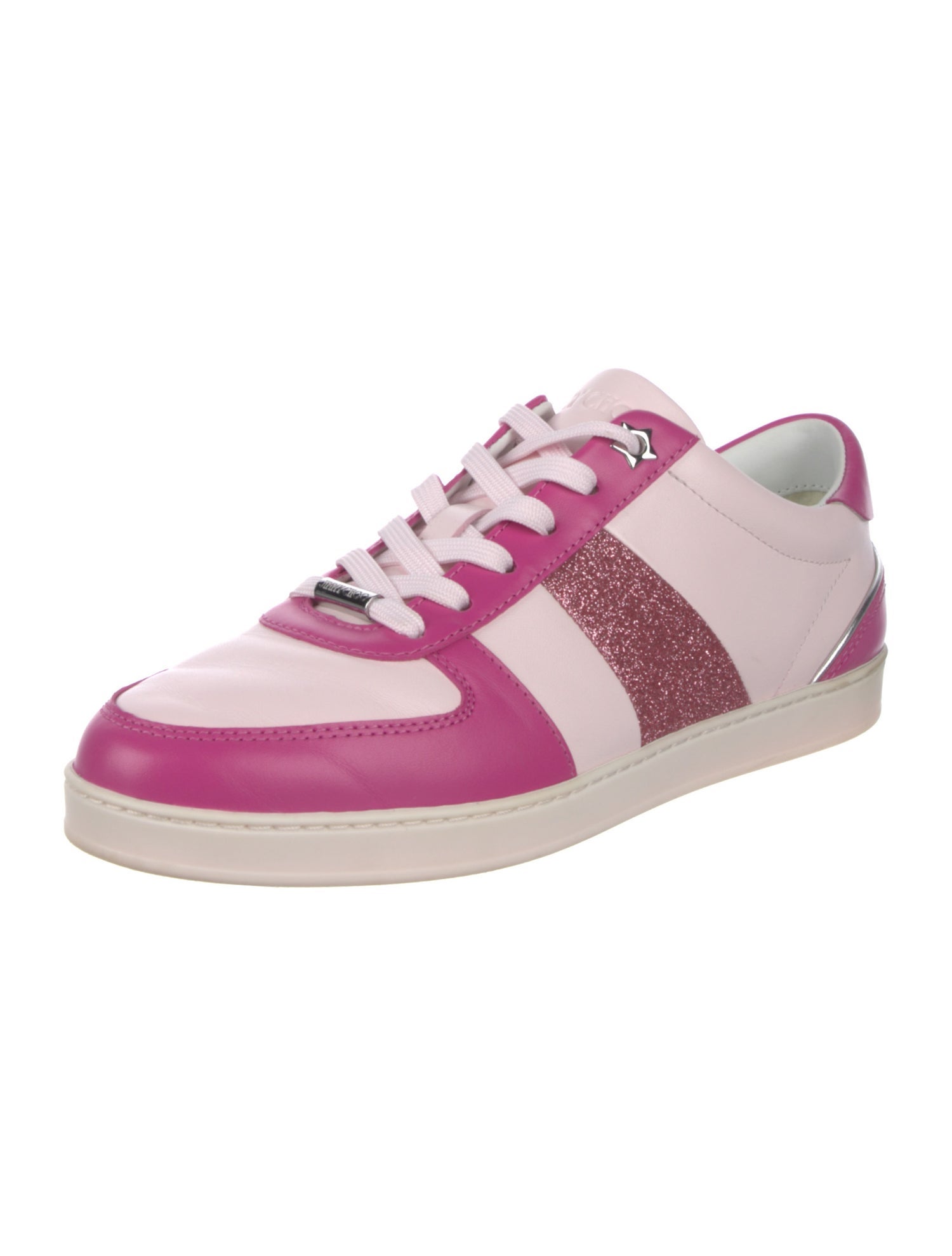 Jimmy Choo Leather Colorblock Pattern Sneakers