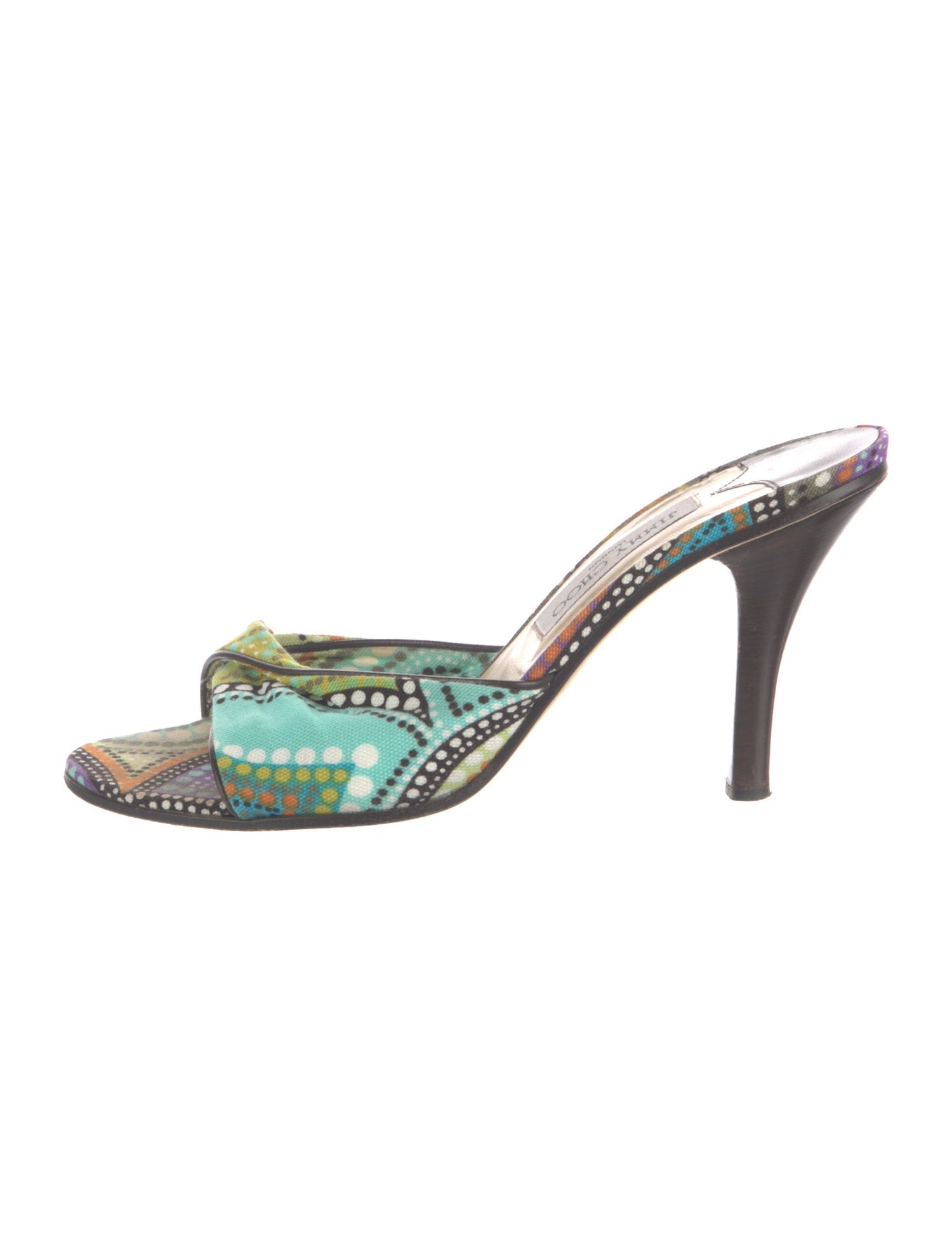 Jimmy Choo Canvas Printed Slides