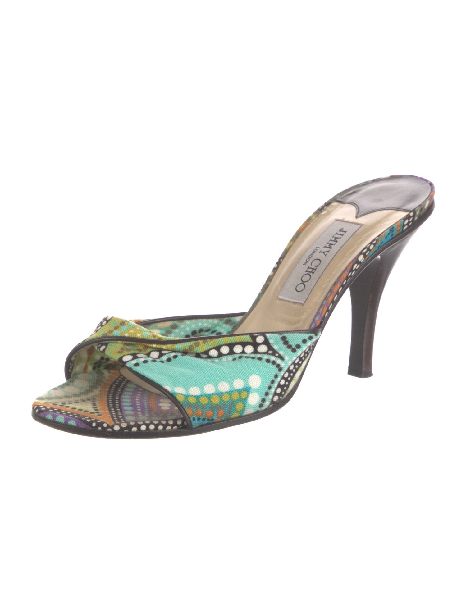 Jimmy Choo Canvas Printed Slides