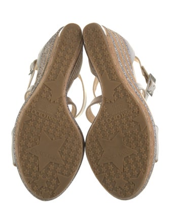 Jimmy Choo Leather Glitter Accents Espadrilles