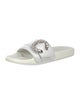 Jimmy Choo Leather Crystal Embellishments Slides