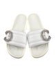 Jimmy Choo Leather Crystal Embellishments Slides