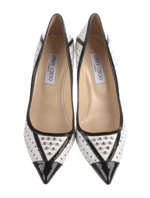 Jimmy Choo Leather Polka Dot Print Slingback Pumps