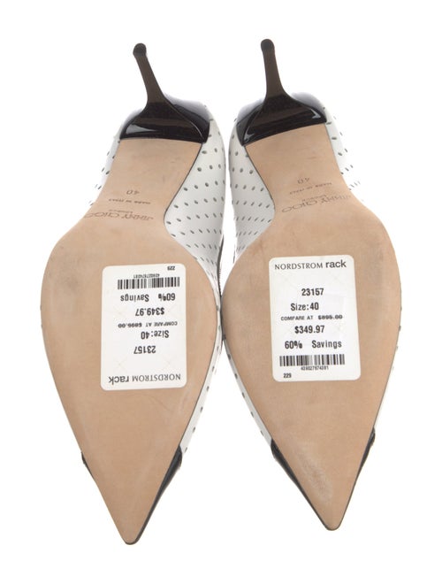 Jimmy Choo Leather Polka Dot Print Slingback Pumps