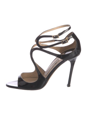 Jimmy Choo Patent Leather Cutout Accent Sandals