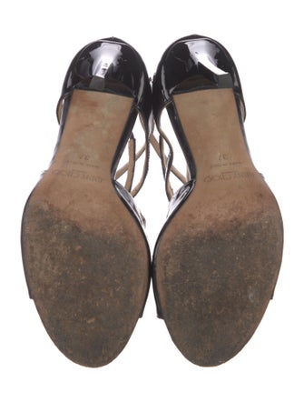 Jimmy Choo Patent Leather Cutout Accent Sandals