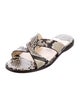 Jimmy Choo Embossed Leather Animal Print Slides