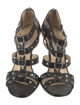 Jimmy Choo Leather Studded Accents Gladiator Sandals