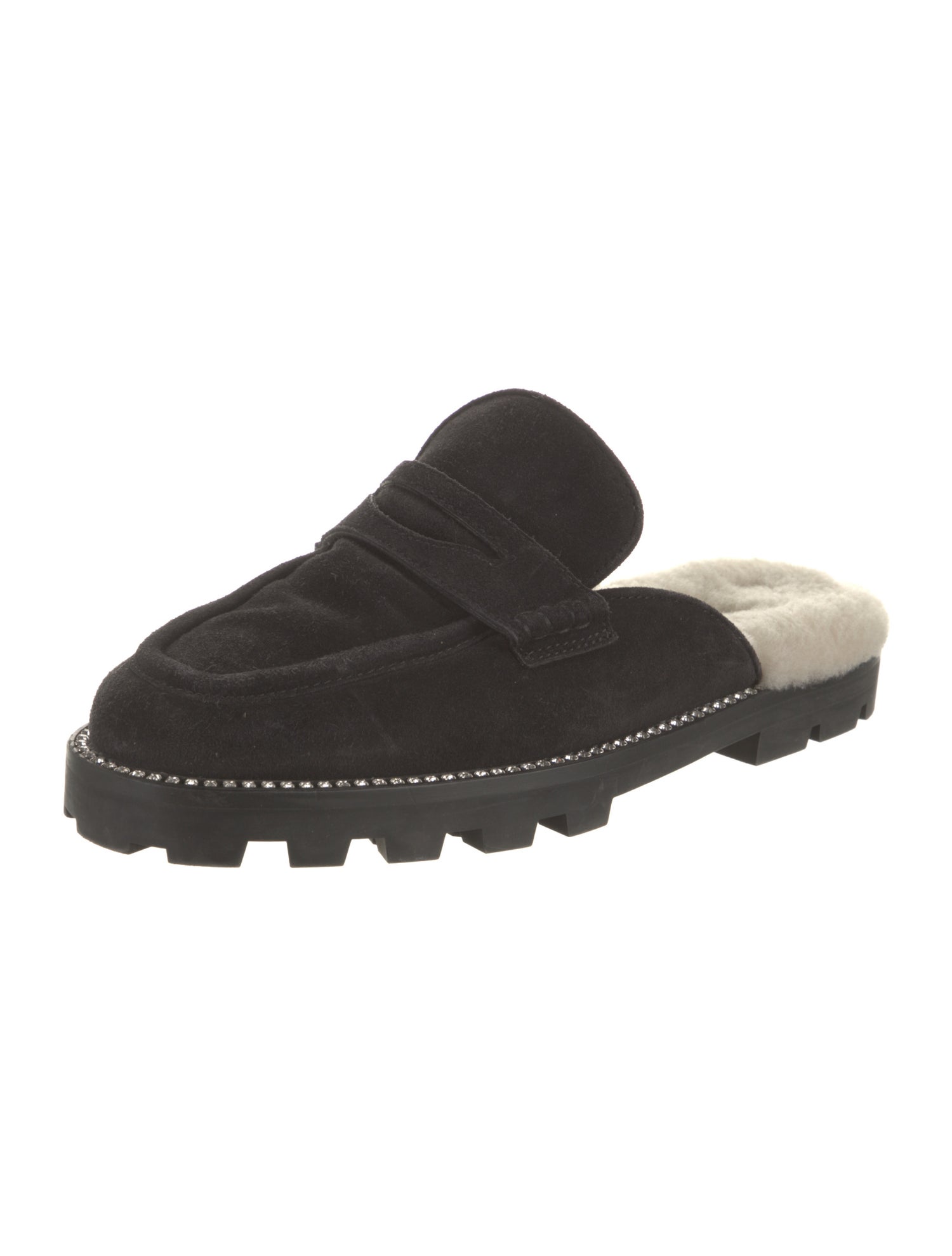 Jimmy Choo Suede Crystal Embellishments Mules