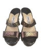 Jimmy Choo Embossed Leather Animal Print Slides