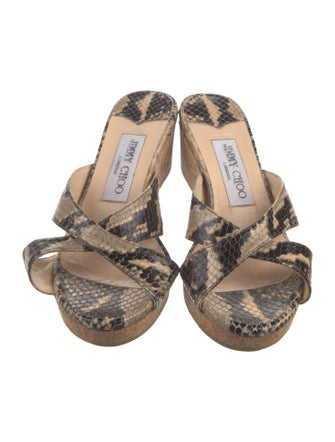 Jimmy Choo Embossed Leather Animal Print Espadrilles