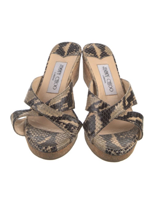 Jimmy Choo Embossed Leather Animal Print Espadrilles