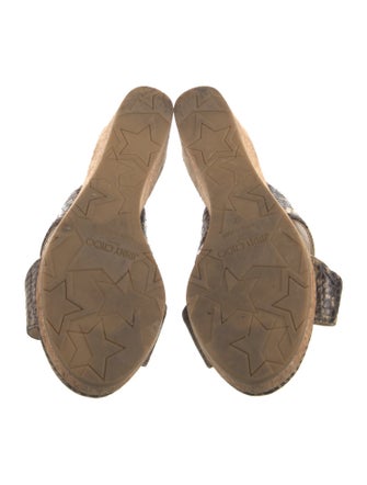 Jimmy Choo Embossed Leather Animal Print Espadrilles