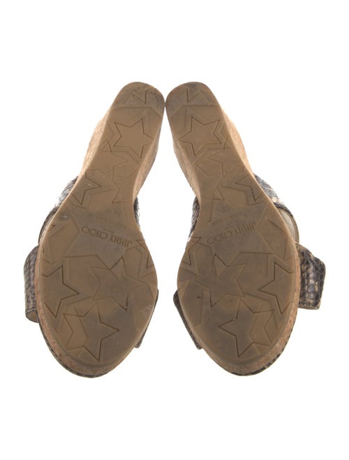 Jimmy Choo Embossed Leather Animal Print Espadrilles