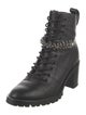 Jimmy Choo Leather Crystal Embellishments Lace-Up Boots