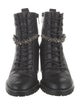 Jimmy Choo Leather Crystal Embellishments Lace-Up Boots