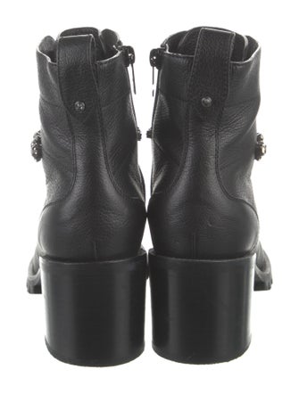 Jimmy Choo Leather Crystal Embellishments Lace-Up Boots