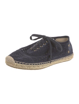 Jimmy Choo Suede Lasercut Accents Espadrilles