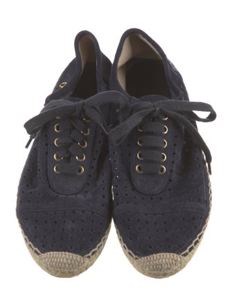 Jimmy Choo Suede Lasercut Accents Espadrilles