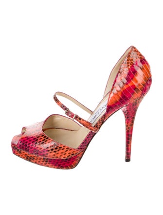 Jimmy Choo Leather Animal Print Sandals