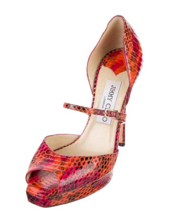 Jimmy Choo Leather Animal Print Sandals