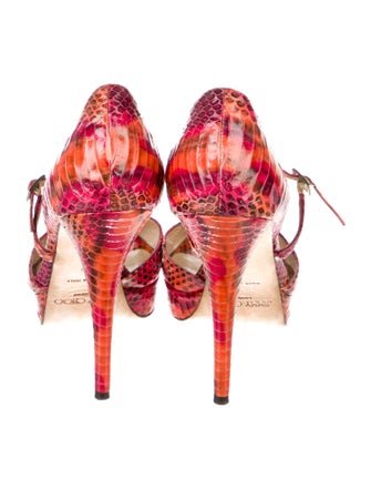 Jimmy Choo Leather Animal Print Sandals