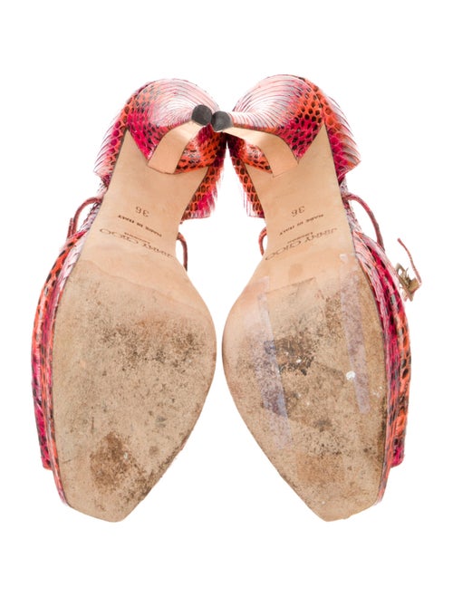 Jimmy Choo Leather Animal Print Sandals