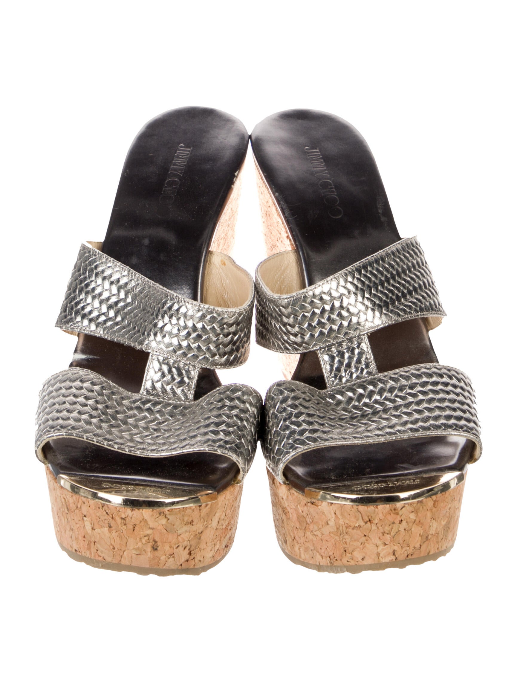 Jimmy Choo Leather Braided Accents Sandals