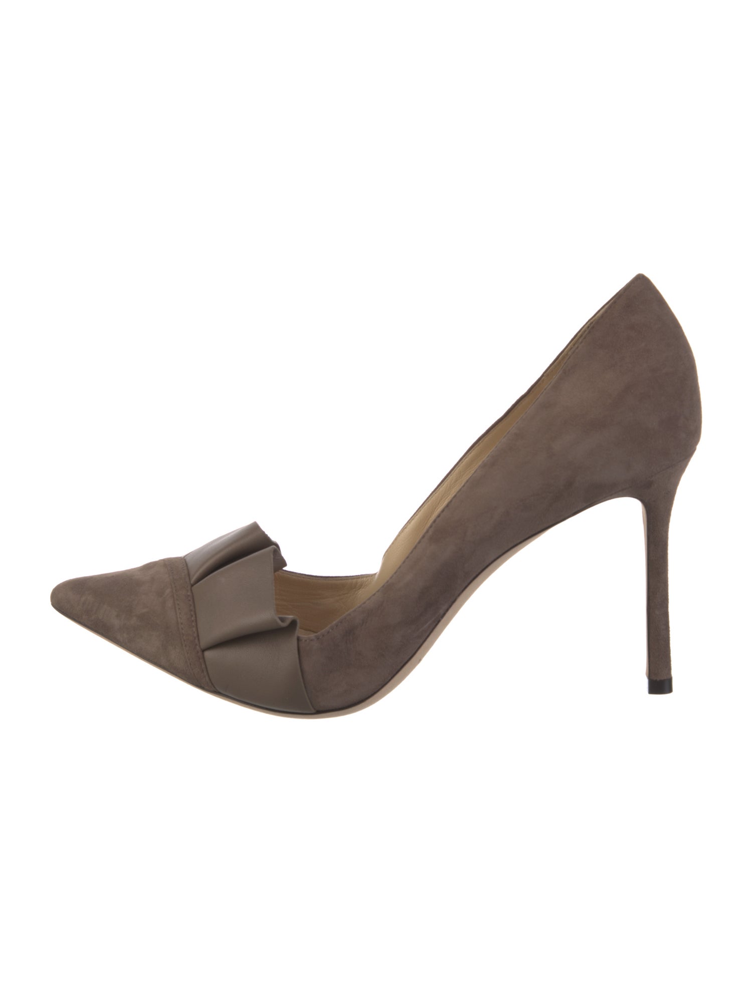Jimmy Choo Suede Ruffle Embellishment D'Orsay Pumps
