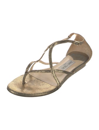 Jimmy Choo Leather T-Strap Sandals