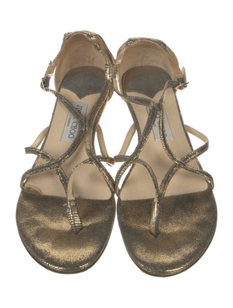 Jimmy Choo Leather T-Strap Sandals