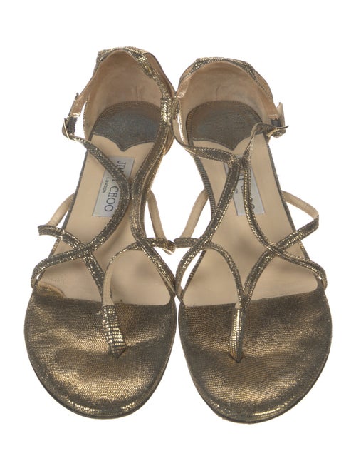 Jimmy Choo Leather T-Strap Sandals