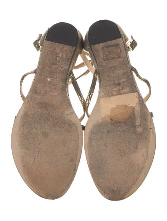 Jimmy Choo Leather T-Strap Sandals