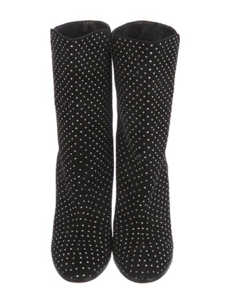 Jimmy Choo Suede Studded Accents Boots