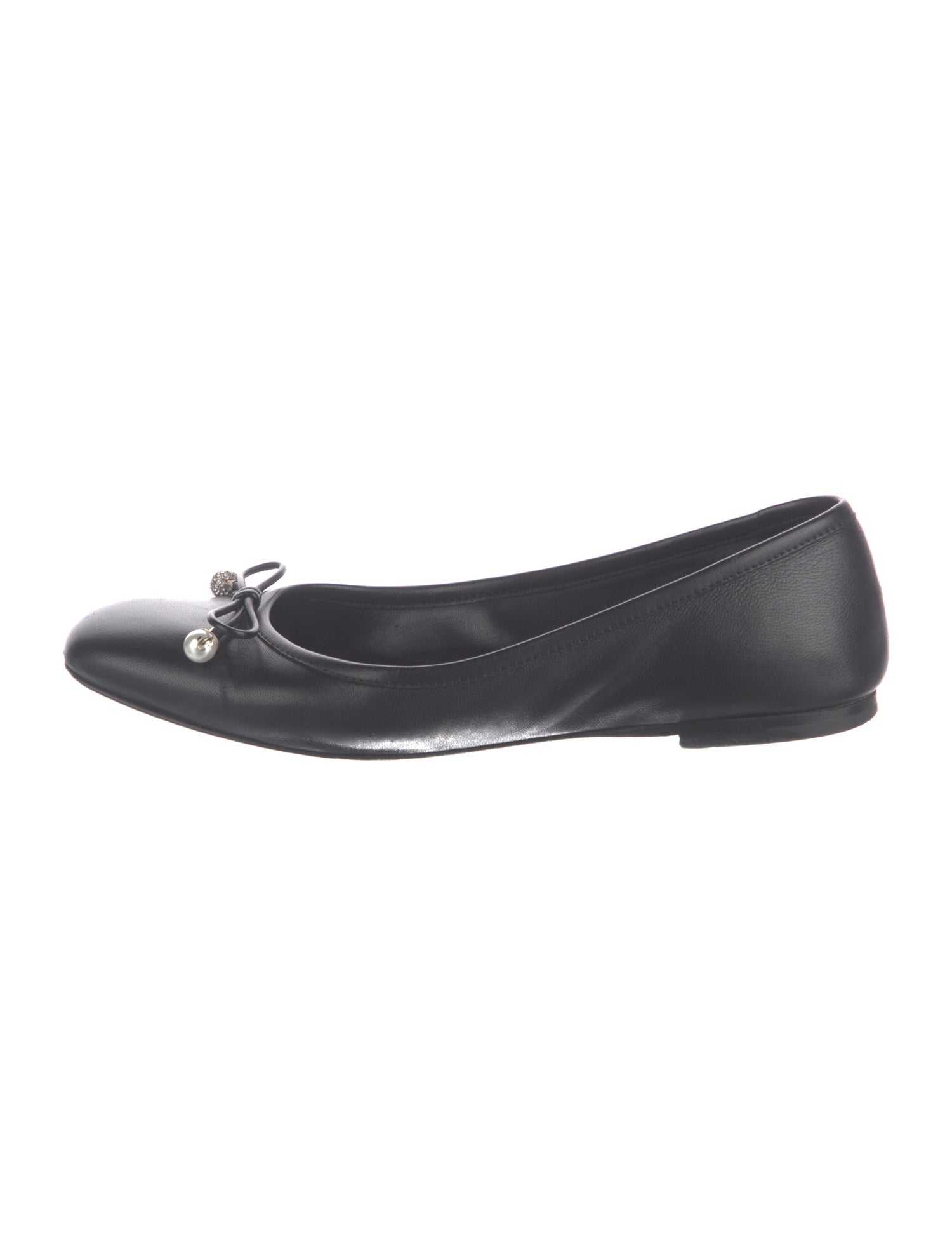 Jimmy Choo Leather Bow Accents Ballet Flats