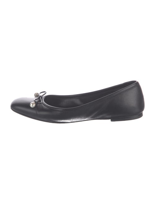 Jimmy Choo Leather Bow Accents Ballet Flats