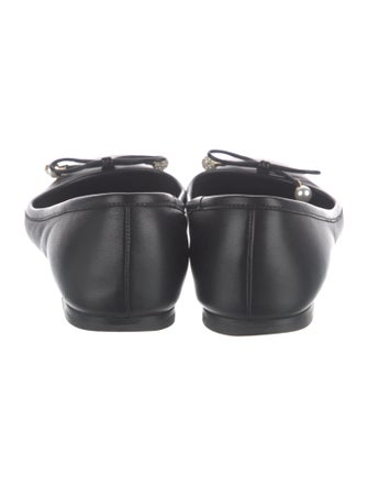 Jimmy Choo Leather Bow Accents Ballet Flats
