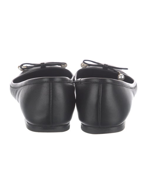 Jimmy Choo Leather Bow Accents Ballet Flats